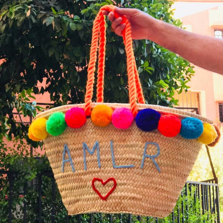 MARRAKECH METACRAFT LTD - Wholesale Tote bag – Women's - Customized moroccan straw basket with multicolors pompom3