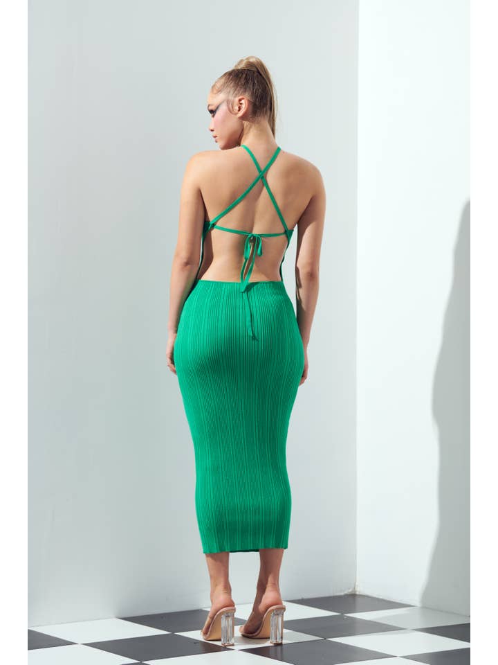 WFFS - Wholesale Dress - Women's - Halter Knit Midi Dress