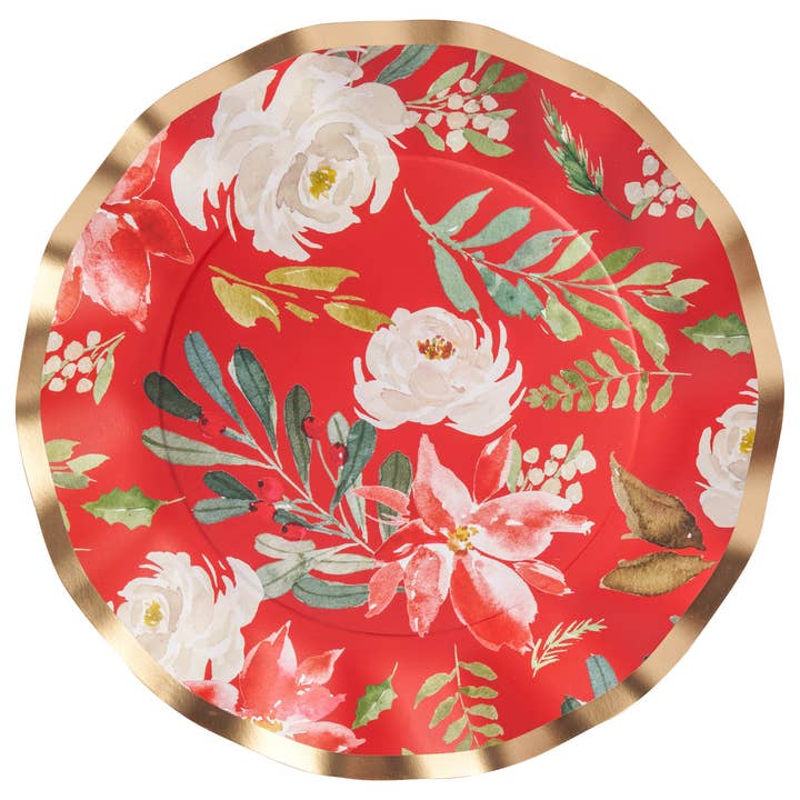 Paper Dinner Plate Winter Blossom Foil/8pk for wholesale by Sophistiplate