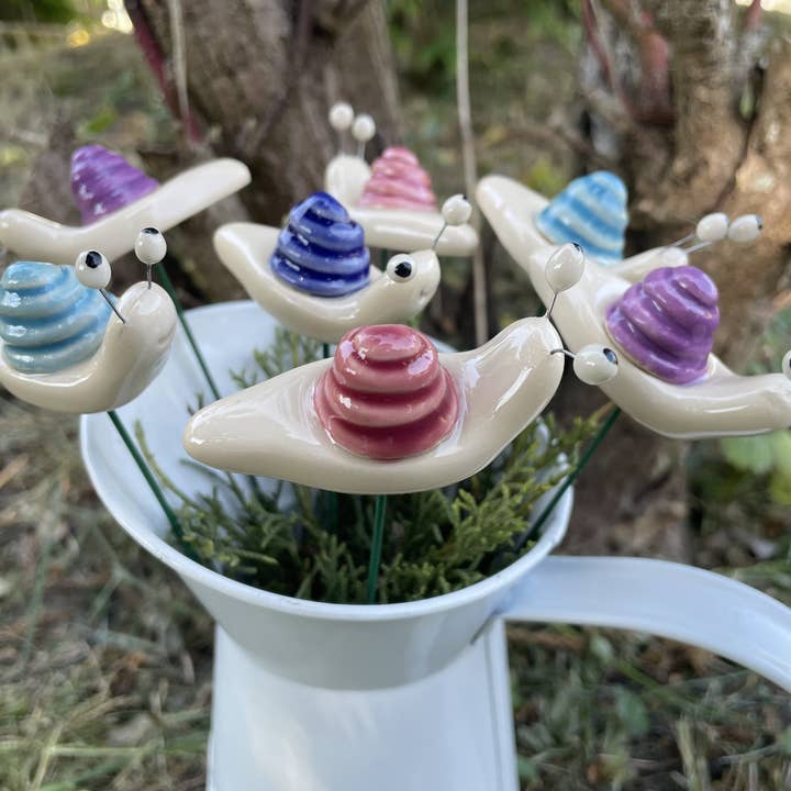 Pannonhem AB. - Wholesale Garden/Lawn Stake - Ceramic Snail,Plant stake,Snail on stem10