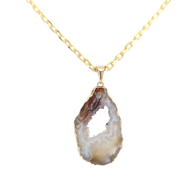 Pingente de Geodo de Quartzo Natural por atacado de Lacosta Jewelry Corp