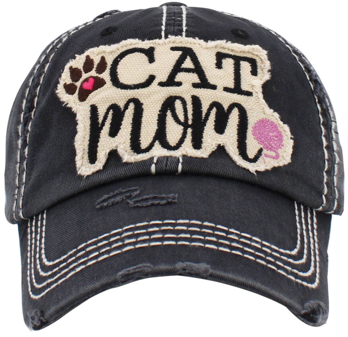 KBETHOS – Großhandel Basecap – Damen – CAT MOM Vintage-Kugelkappe gewaschen1