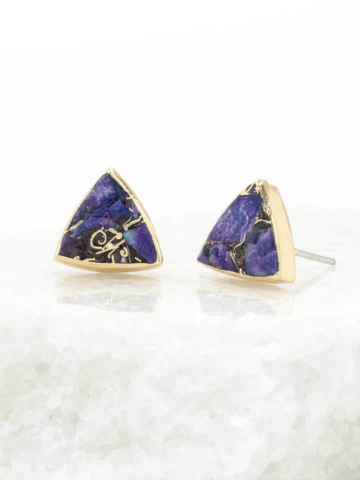 Haven Studs – Royal Purple Emperor Stone for wholesale by Starfish Project, Inc