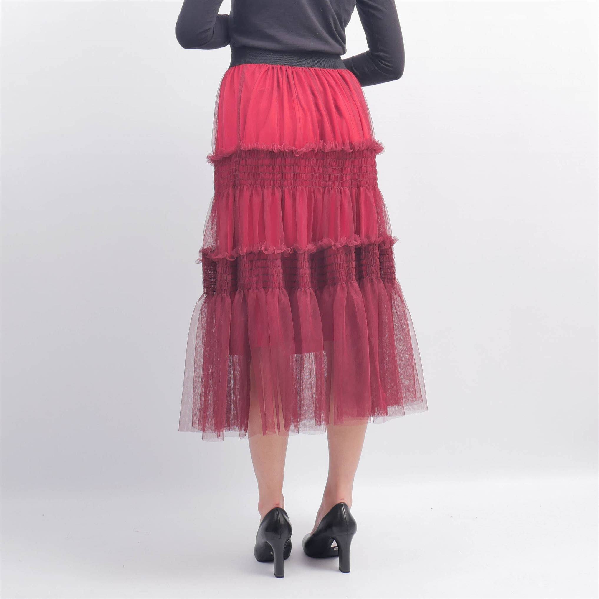 Cecile Wang – Großhandel Rock – Damen – Mehrlagiger Tüllrock mit Rüschen BCG15544