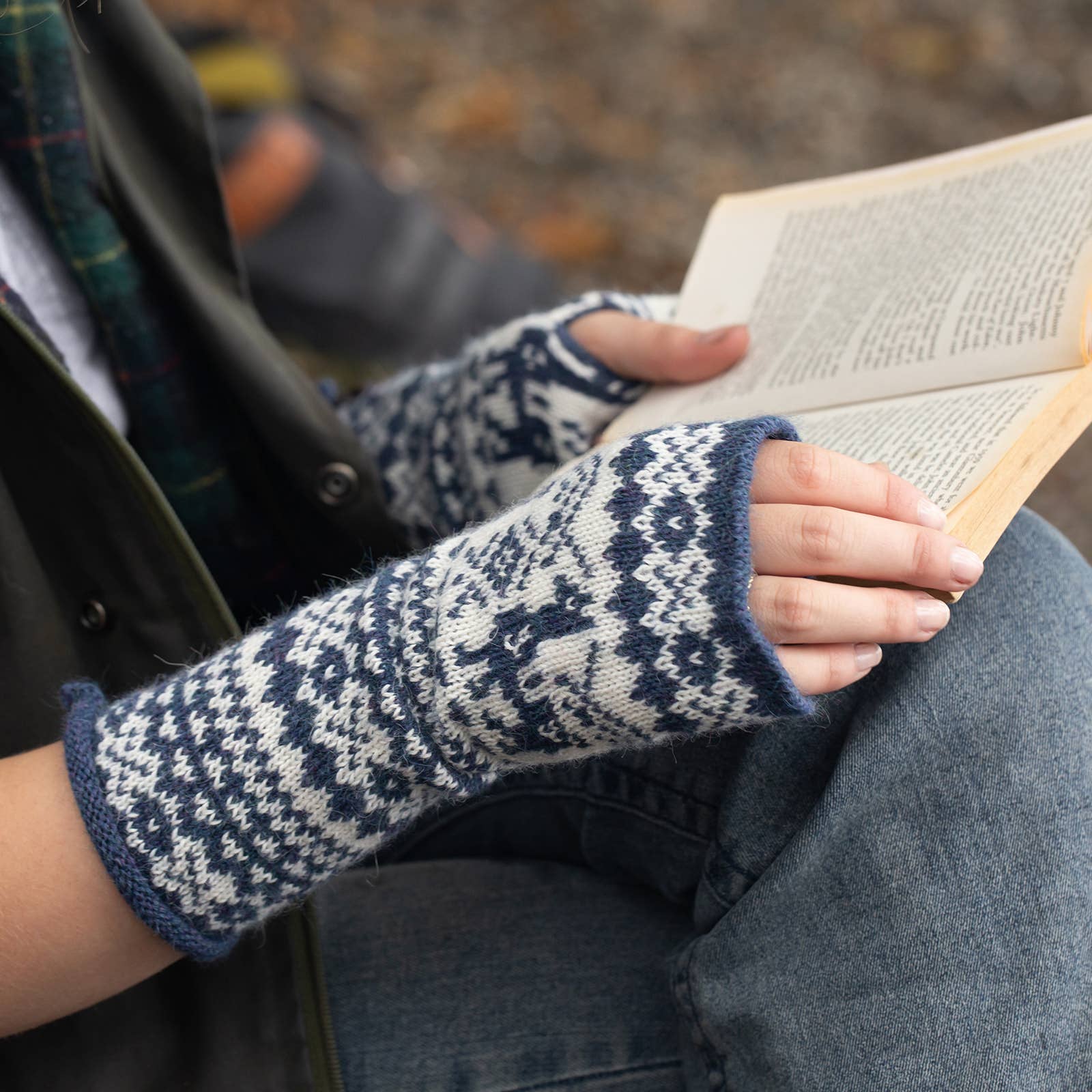 Samantha Holmes Alpaca Clothing and Gifts - Wholesale Mittens - Women's - Alpaca Fair Isle Fingerless Gloves0