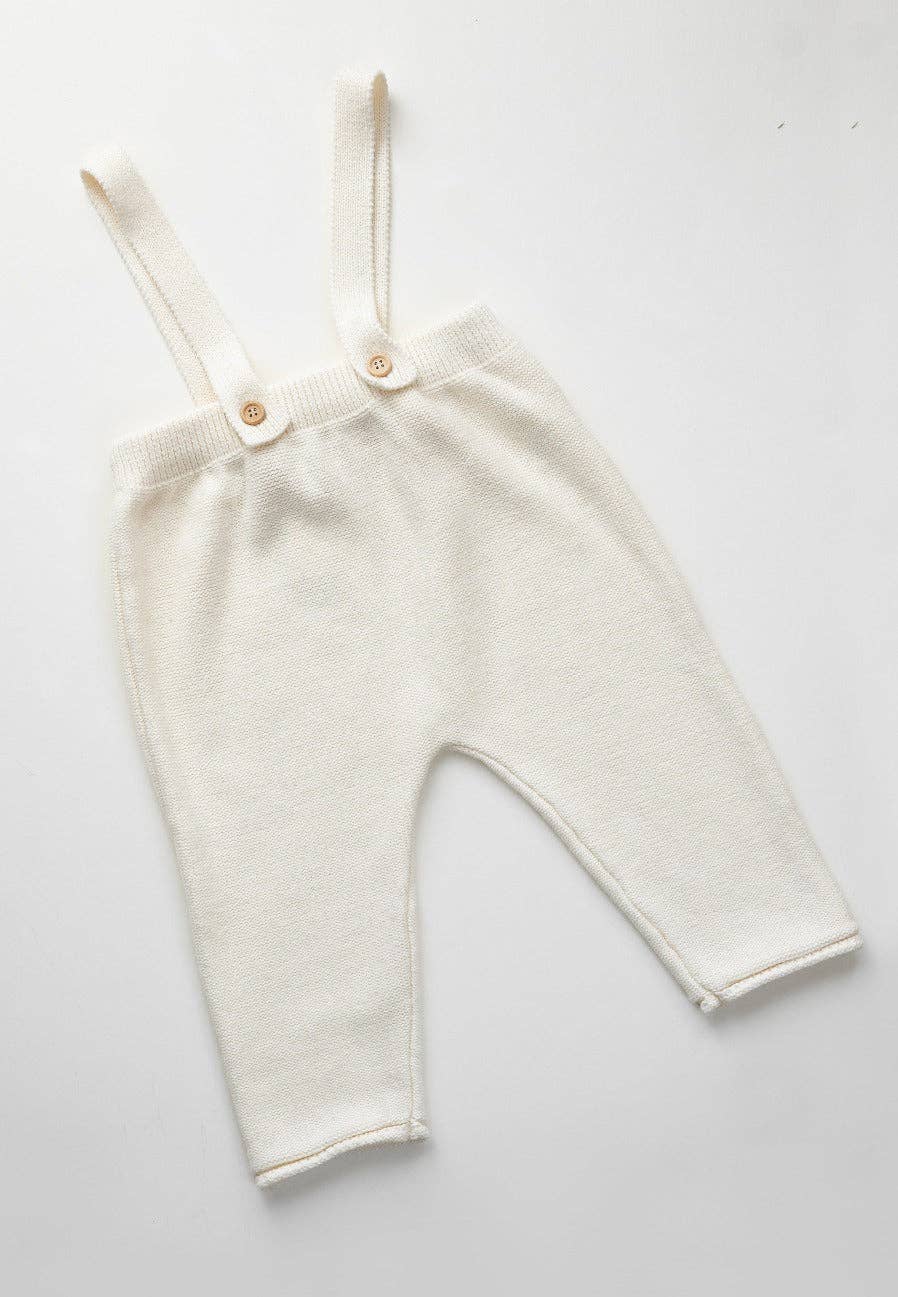 Yooushi - Wholesale Overalls - Baby - Cloud Cream Knit Suspender Pants1