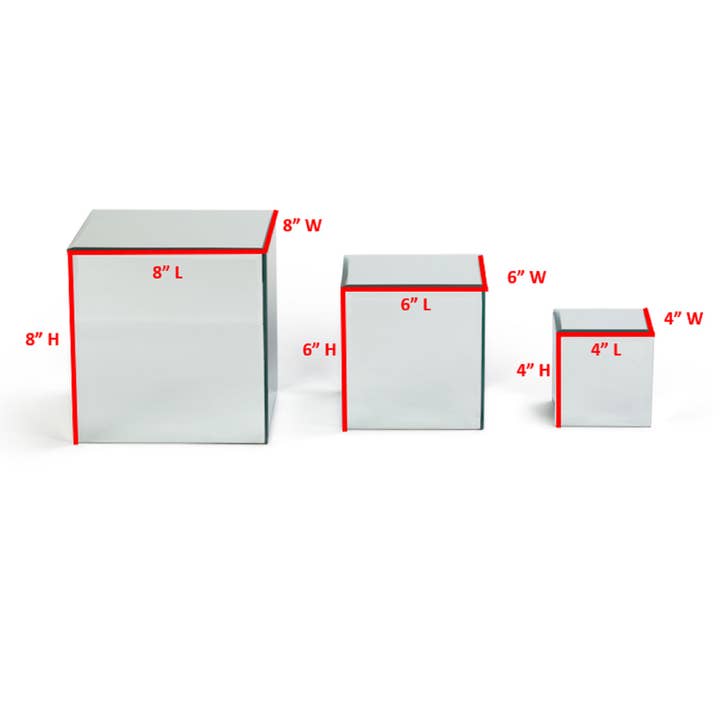 Tripar International – Engroshandel Bordpynt – Tripar International sæt med 3 kvadratiske spejlglashøjere5