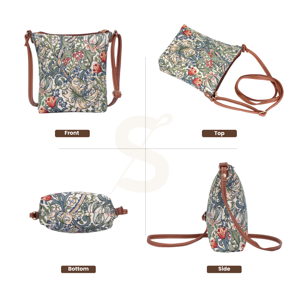 SignareArt - Vente Sac à bandoulière – femme - SAC À BANDOULIÈRE SLING-GLILY | WILLIAM MORRIS GOLDEN LILY1