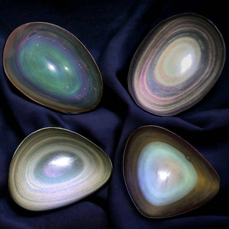 La Boîte à Cailloux - Wholesale Spiritual Stone/Crystal - Rainbow Obsidian Stone Mexico AA+1