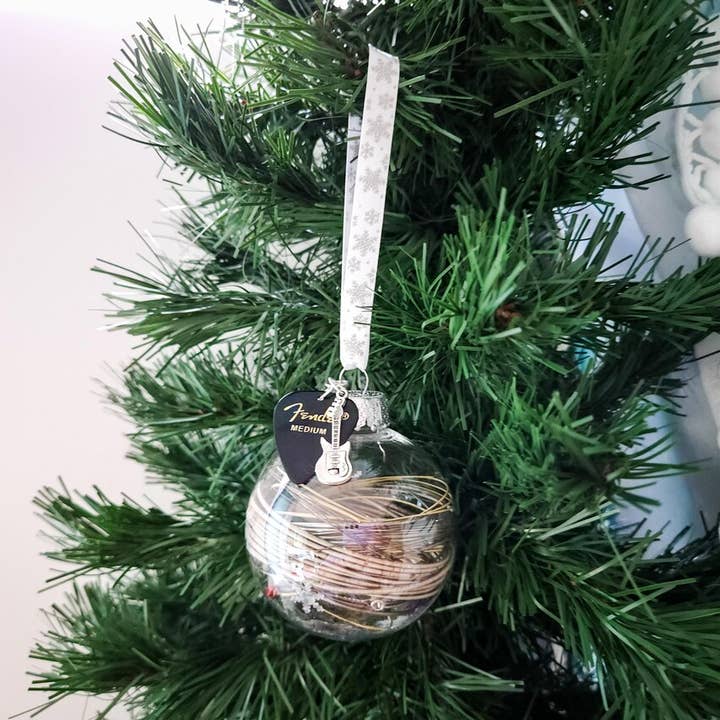 Meg's Recycled Guitar - Wholesale Ornament - Guitar Christmas Tree Ornament, Recycled Guitar String4
