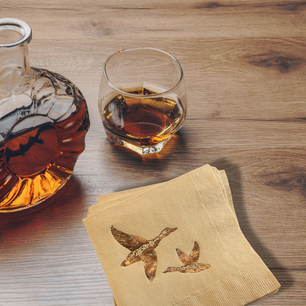 Hey Y'all Party - Wholesale Disposable Napkin - Ducks Gold Foil on Taupe Party Napkins2