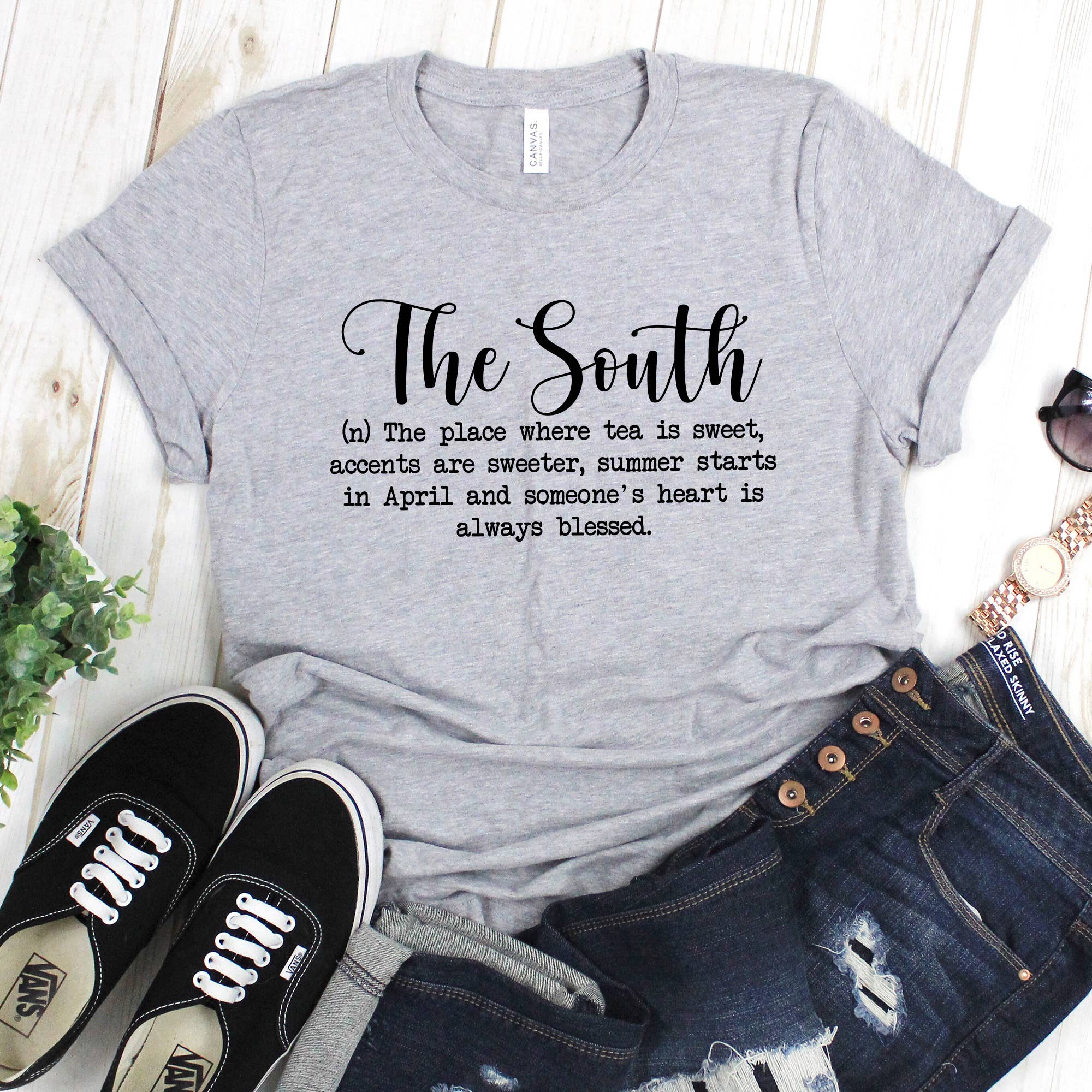 Down Home Tees - Wholesale Screen Printed T-Shirt - Women's - The South, Sweet Tea, Bless Your Heart Short Sleeve T-Shirt0