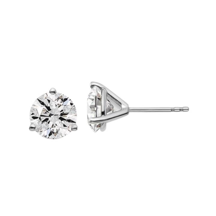 Boucles d'oreilles en or blanc 14K avec diamants créés en laboratoire. pour la vente par FCJ Jewelry LLC