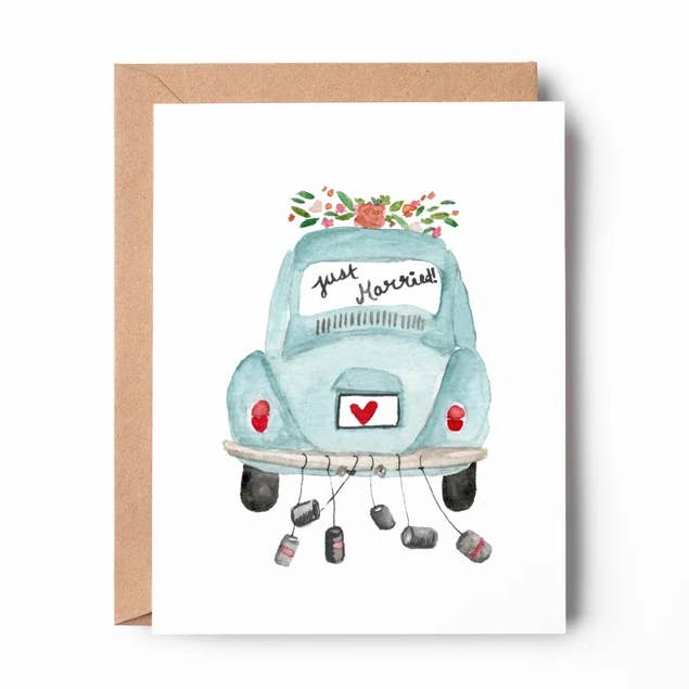 Just Married Card for wholesale by S Pogas Art