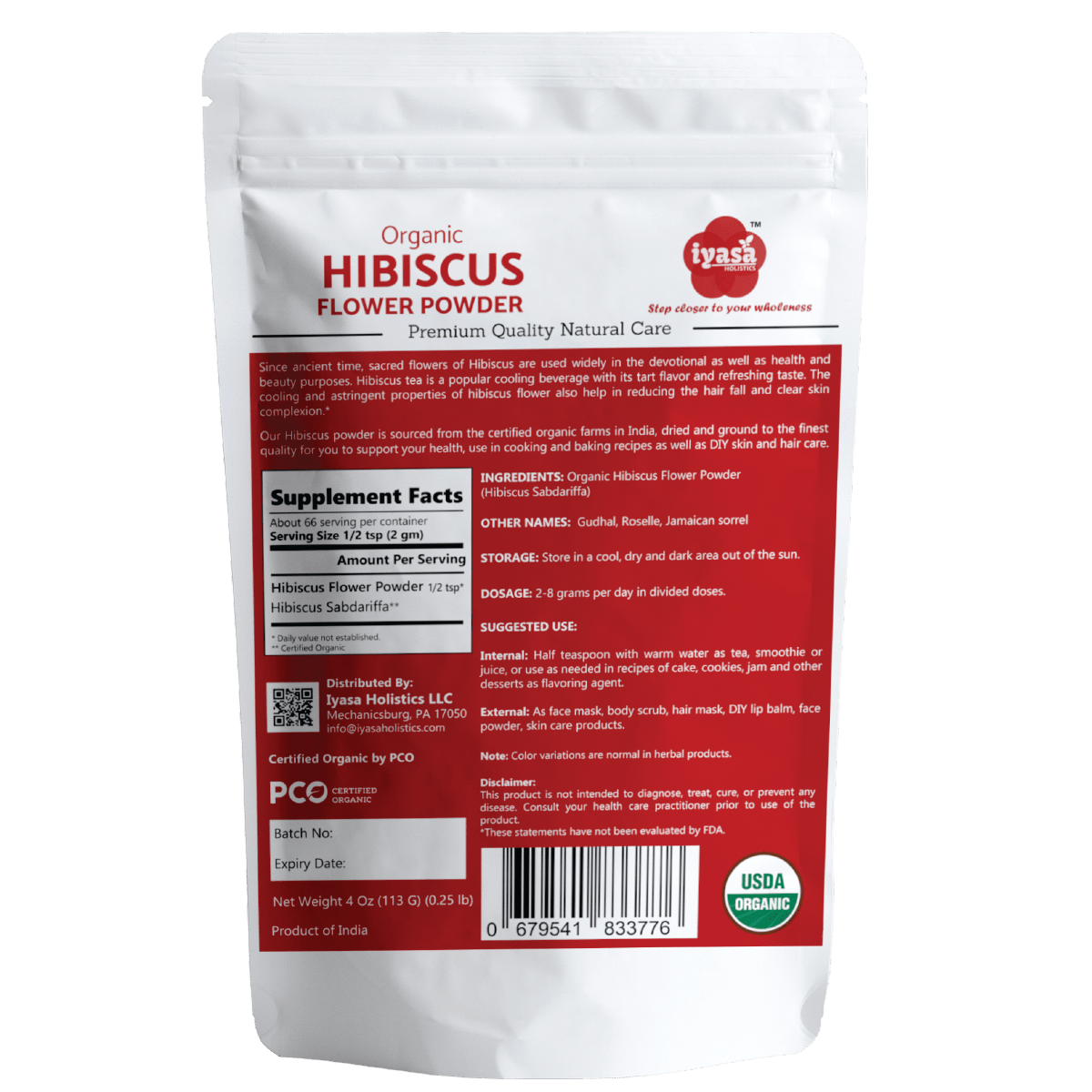 Iyasa Holistics - Wholesale Protein/Superfood Powder - Organic Hibiscus Flower Powder6