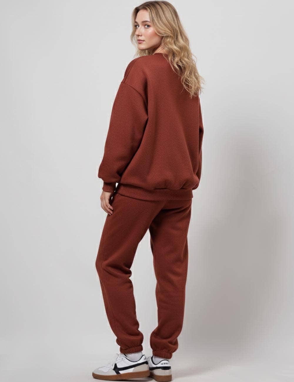 Sweetkama - Wholesale Lounge Set - Women's - Ladies Solid Color Sweatshirt and Pants Sets 211021A2