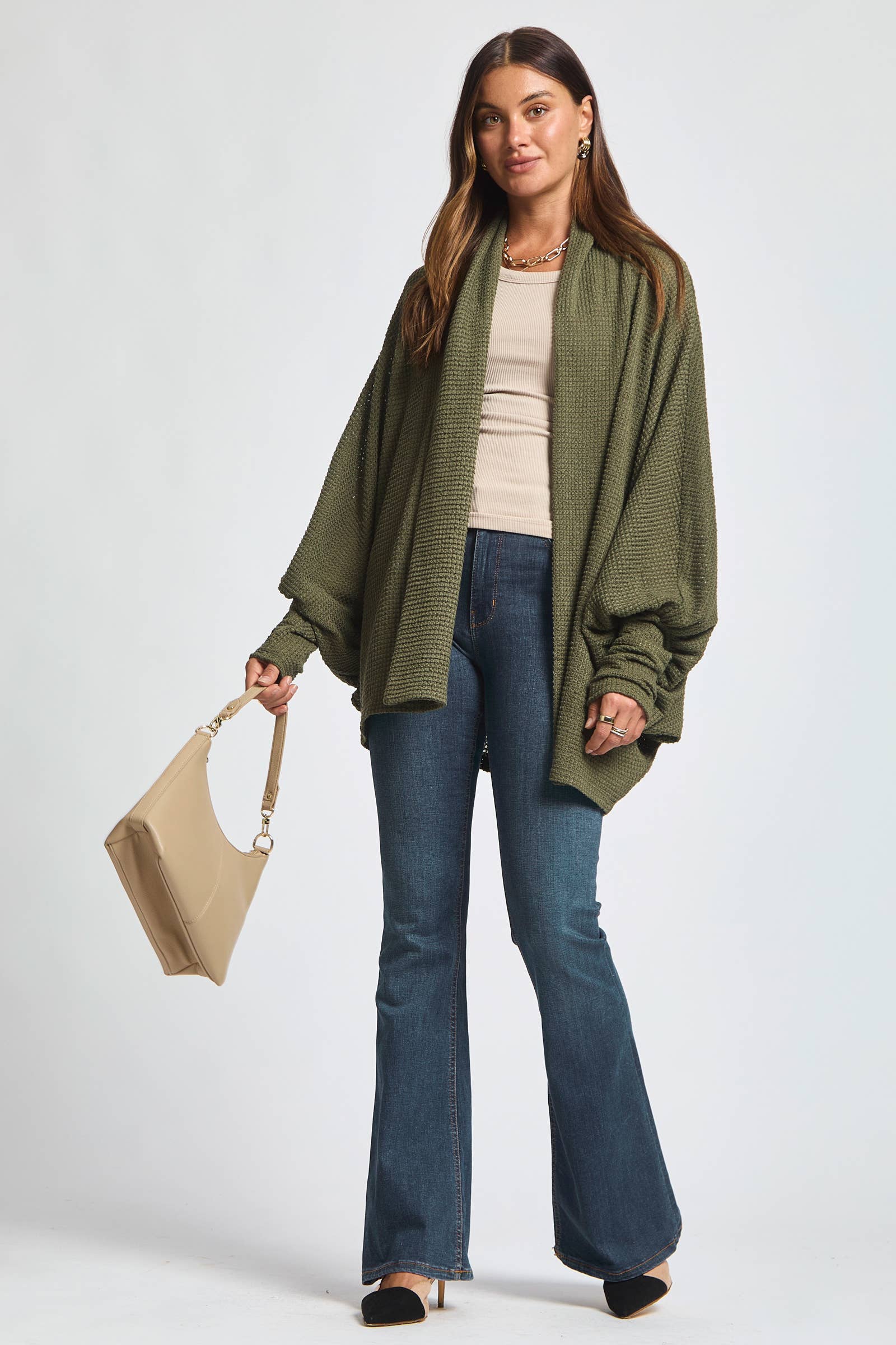 Dear Scarlett - Wholesale Cardigan - Women's - Crochet Knit Cardigan Batwing Sleeve4