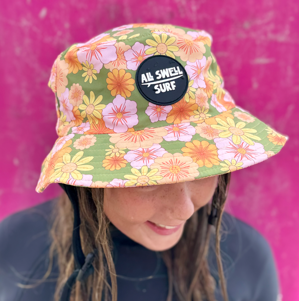 All Swell Surf - Wholesale Bucket Hat - Women's - All Swell Retro Bloom Surf Hat0