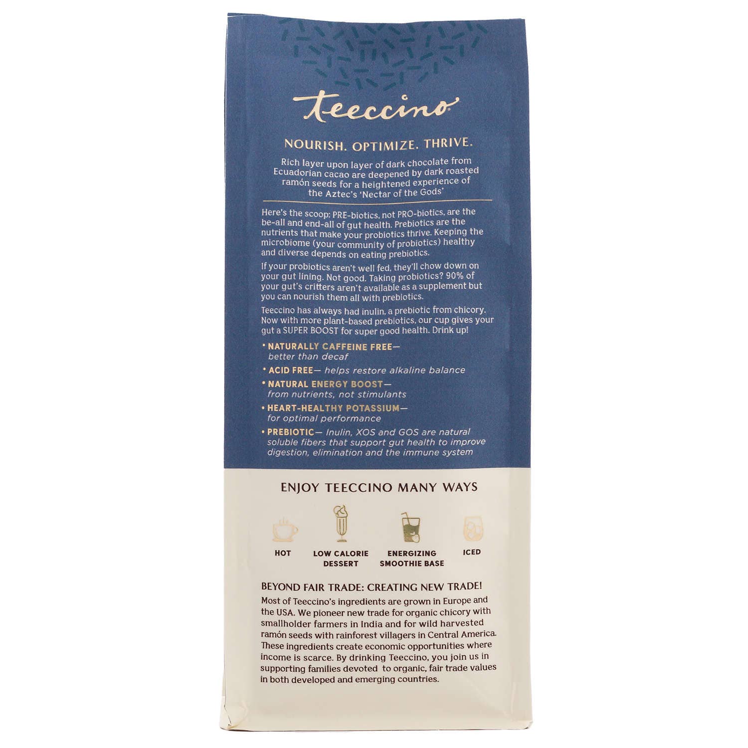 Teeccino - Vente Café moulu - Café aux herbes SuperBoost prébiotique au chocolat noir1