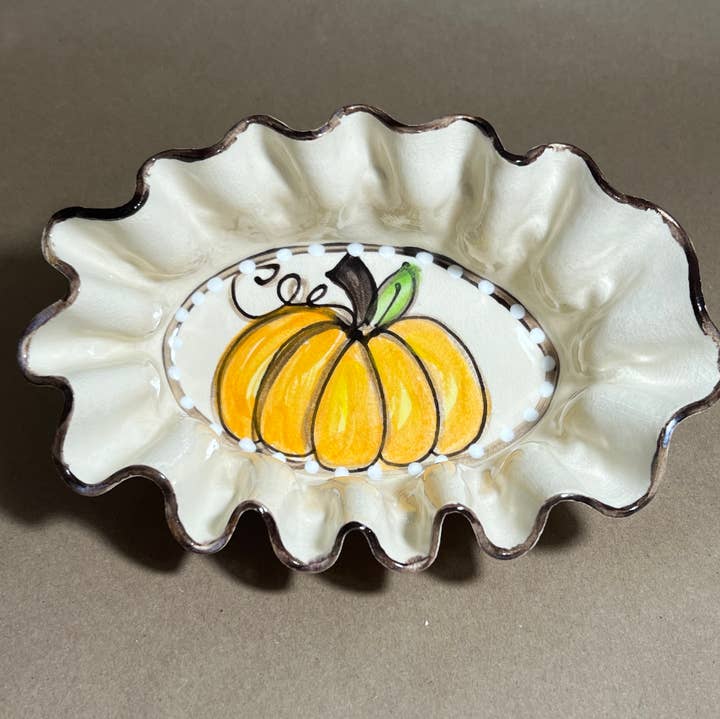 Oval Baking Dish ("Pumpkin" - 2025 Fall Line) for wholesale by Heartfelt Traditions