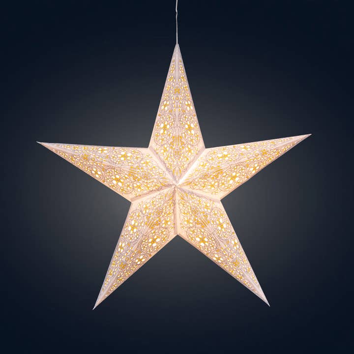 Artschatz LLC - Wholesale Paper lantern/lamp - Cathedral ~5 P, 24, White/Yellow Paper Starlight Lantern