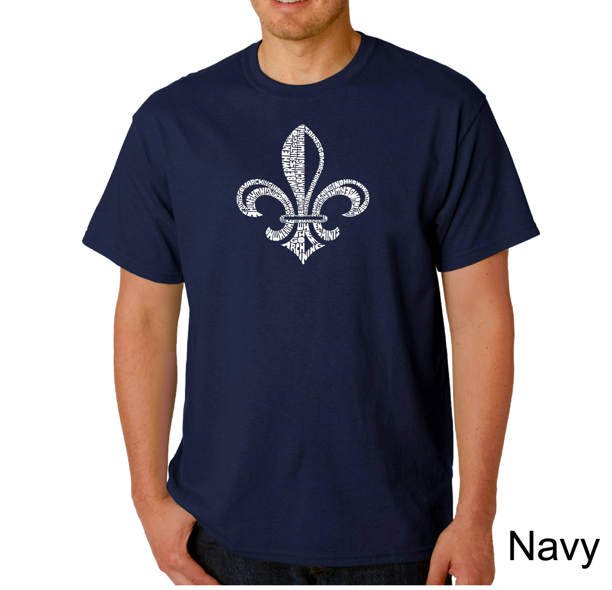 LA Pop Art - Wholesale Screen Printed T-Shirt - Men's - LA Pop Art Men's Word Art T-shirt - FLEUR DE LIS1