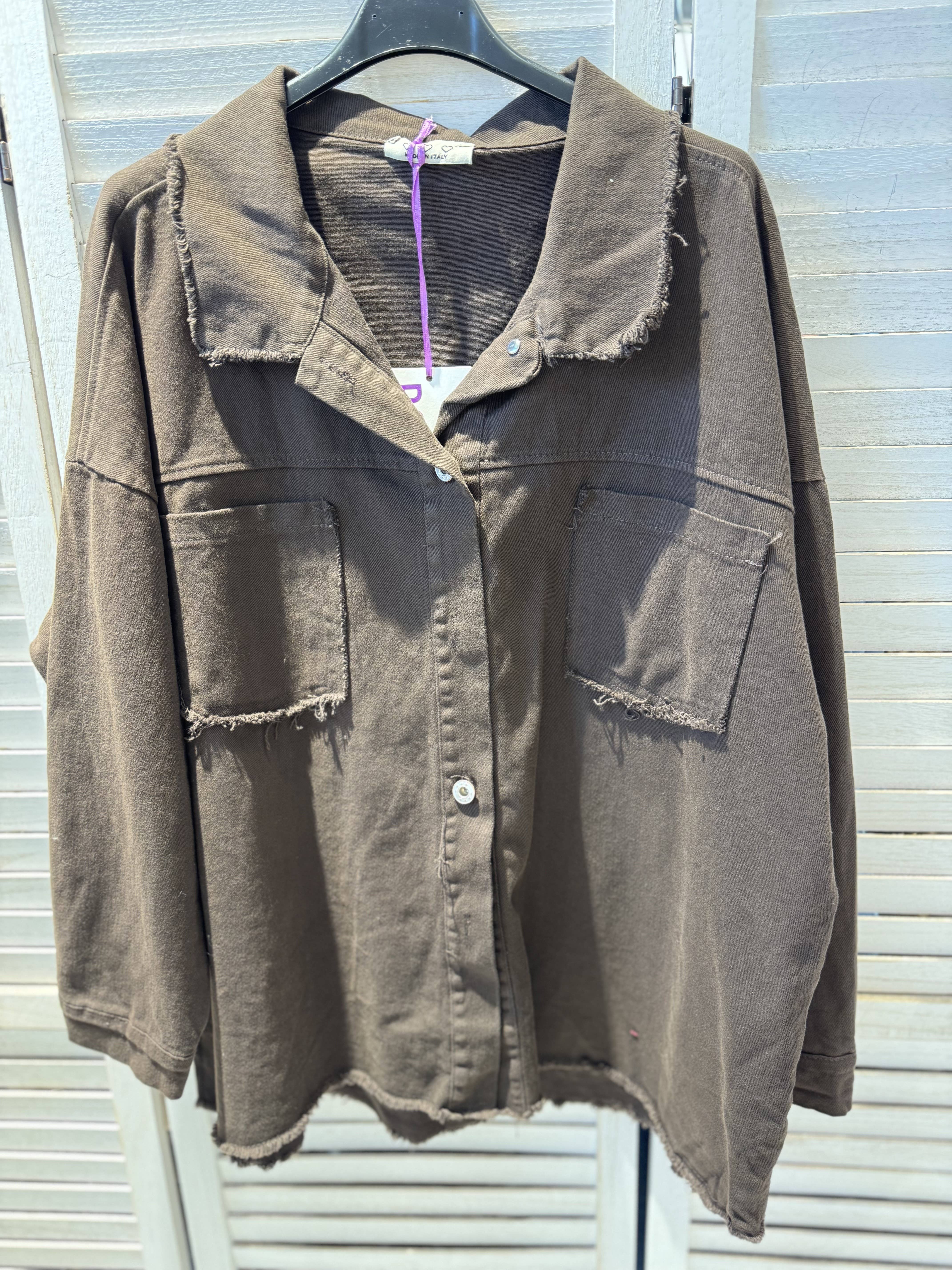 Brown Oversized jacket with graphic print for wholesale on Faire2