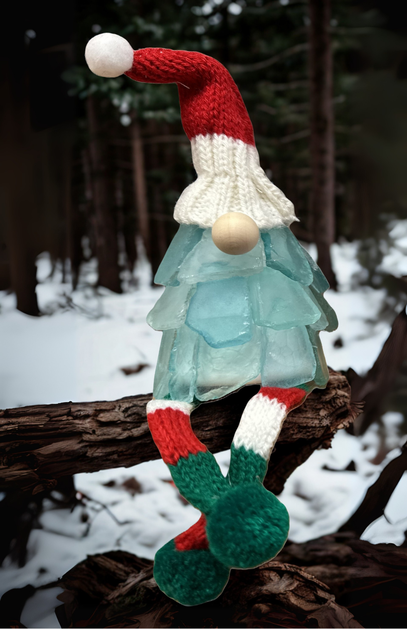 A SEAGLASS CREATION/SALTY SIGNS DESIGNS – Engroshandel Julepynt – Mini Seaglass Julegnom - Ingen Lys3