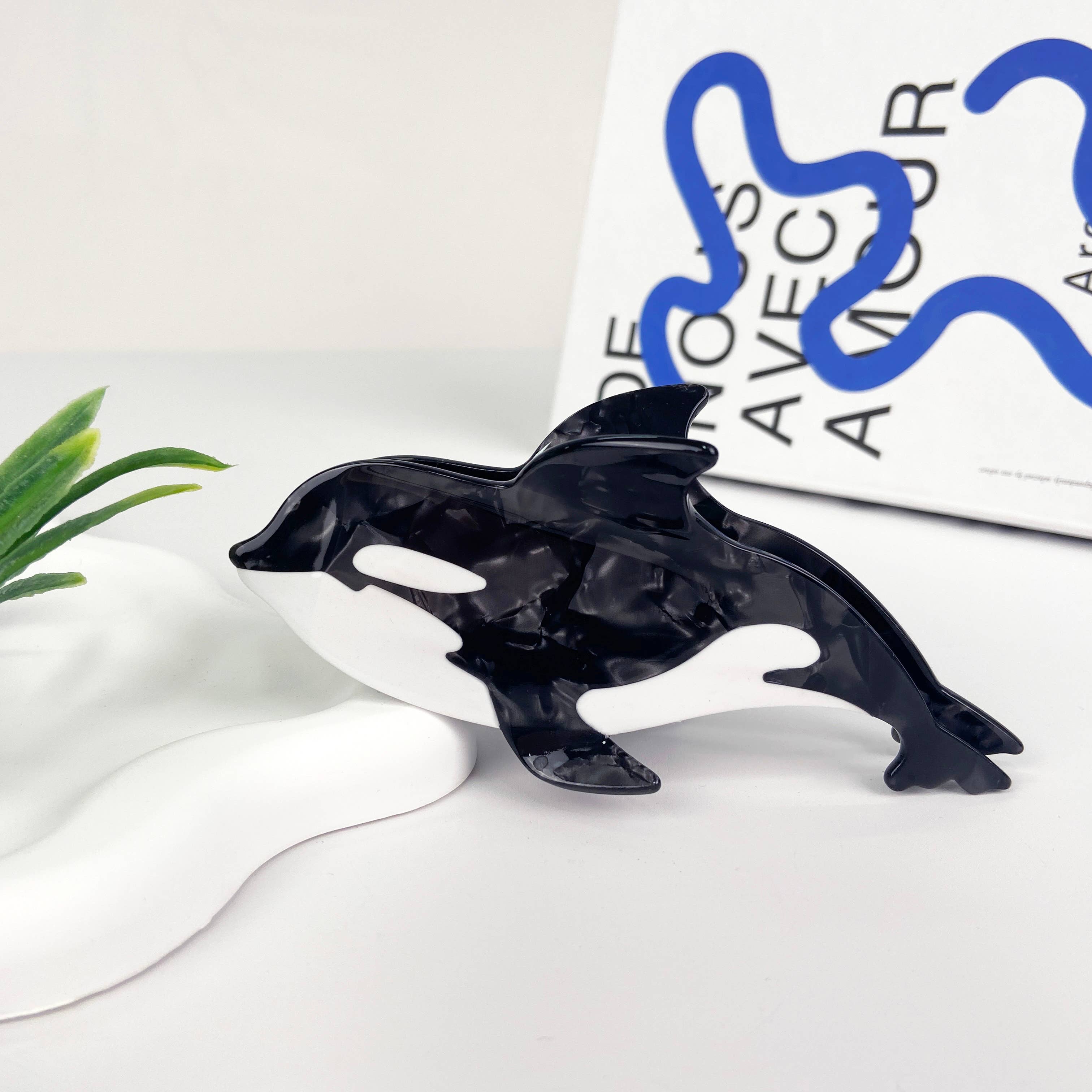 TheDivaSoap – Großhandel Haarclip – Damen – Orca Haarspangen, Krallenclip aus Azetat von Marine Life1