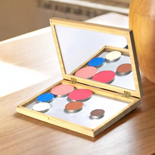 Large Handcrafted Bamboo Magnetic Makeup Palette for wholesale by Mila Sustainable Packaging Company