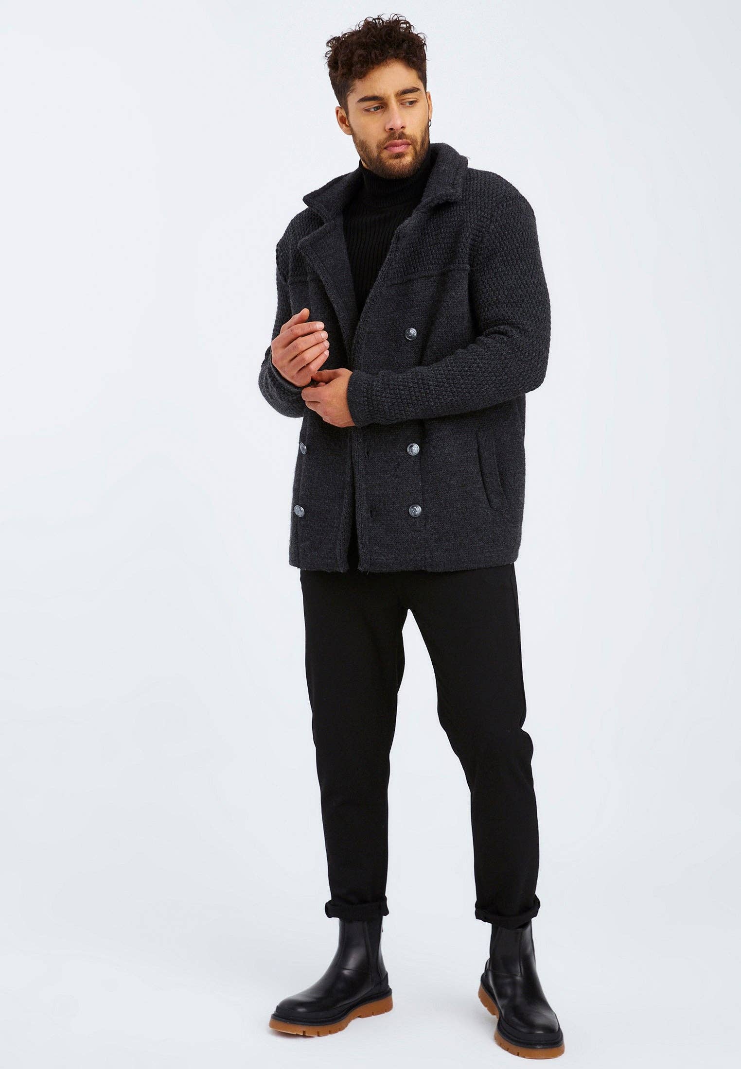 Leif Nelson GmbH - Wholesale Jacket - Men's - Men's Cardigan Shawl Collar LN-60001