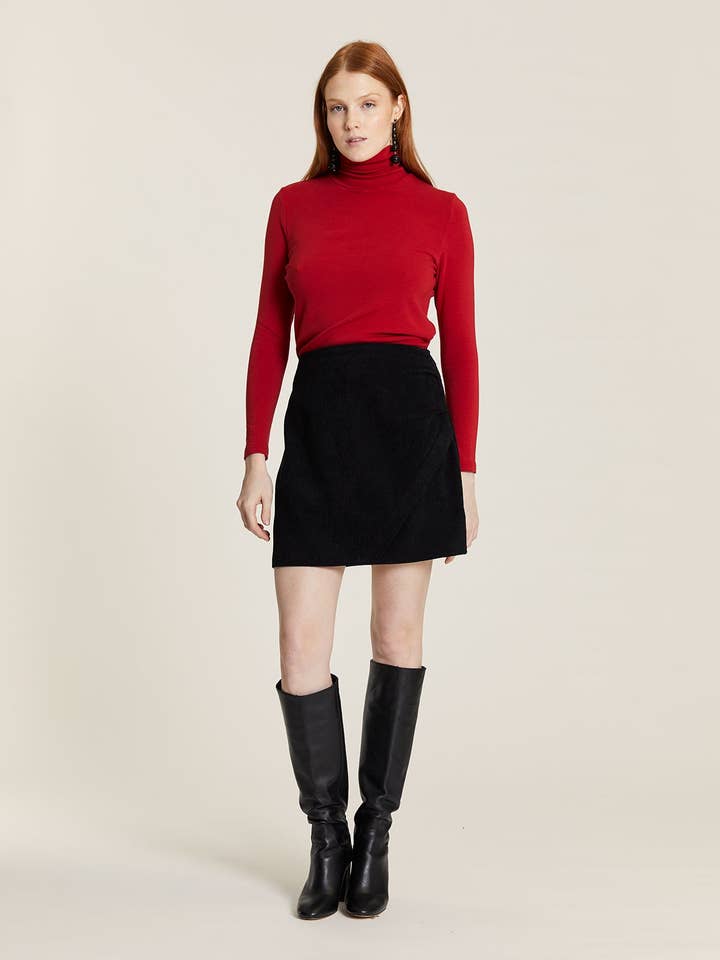 FALDA MINI DE PANA NEGRA for wholesale by Pepaloves