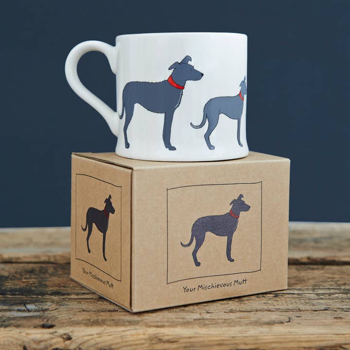 Sweet William Designs - Wholesale Coffee Mug - Mischievous Mutts Dog Mug - Lurcher