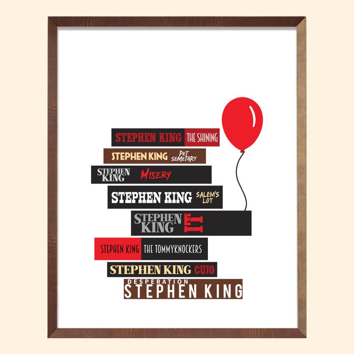 Stephen King Book Stack Art Print for wholesale by Chapter & Craft Studio