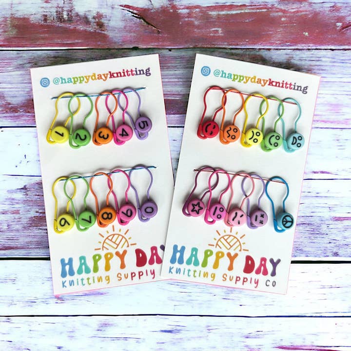Bulb Pin Stitch Markers for Knitting and Crochet - 20 Total for wholesale by Happy Day Knitting