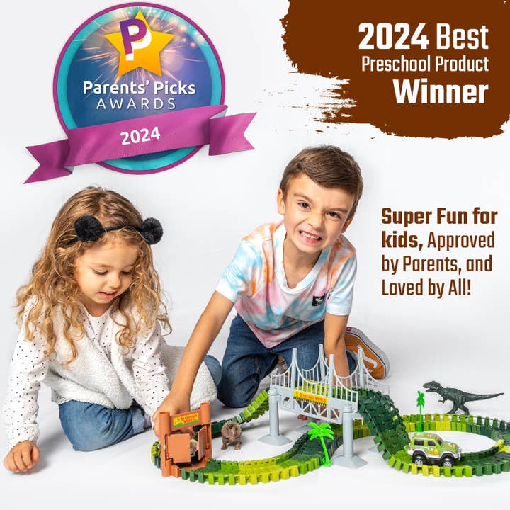 JitteryGit - Wholesale Toy Set - Kids - Dinosaur Race Car Track Set Toy, STEM Glow In The Dark Toy