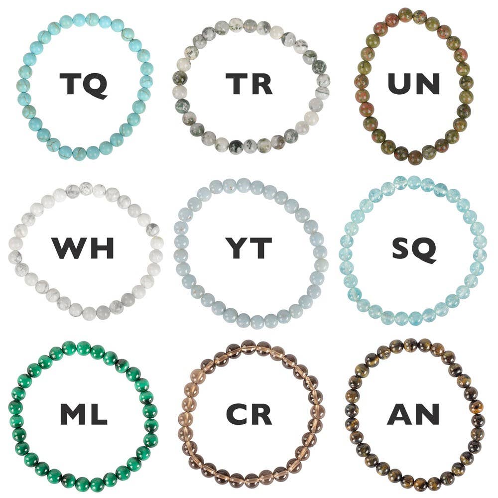 Benjamin International - Wholesale Beaded Bracelet - 6mm Crystal Gemstone Stretch Bracelets4