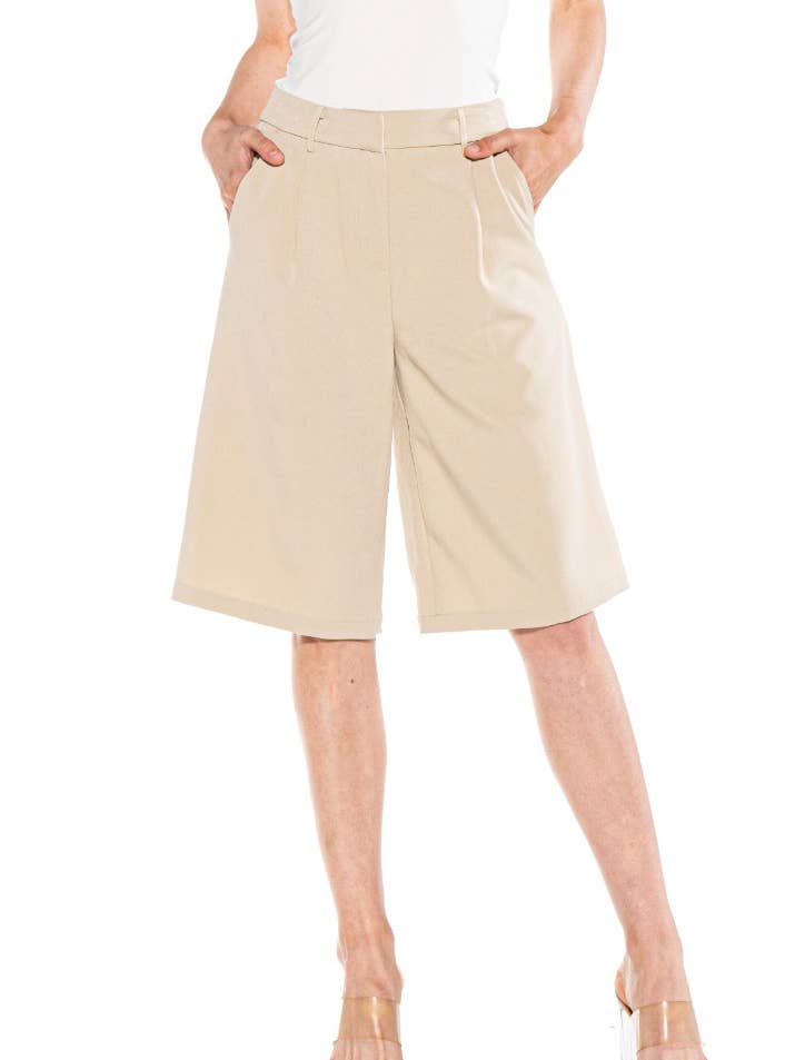 High-waist flared bermudashorts voor wholesale door Rehab Lab