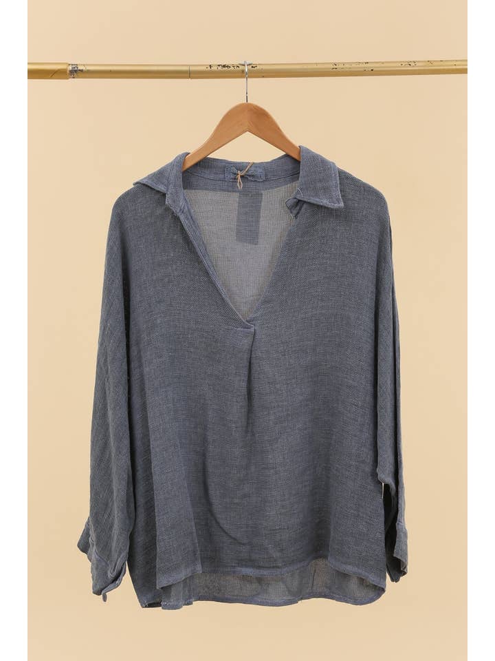 LÉA & LUC - Wholesale Tunic - Women's - Blouse in 50% linen 50% cotton REF. 100705