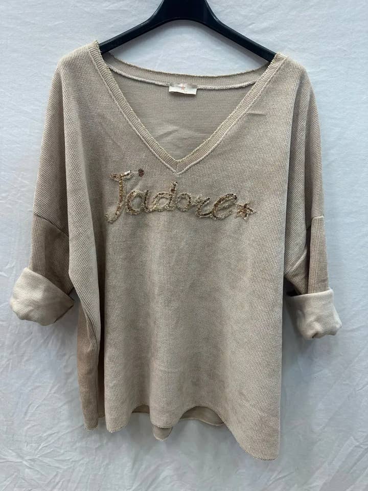 Mimi & Gogo - Wholesale Sweatshirt - Women's - Velvet Sweatshirt I love @4589_HVJadore1