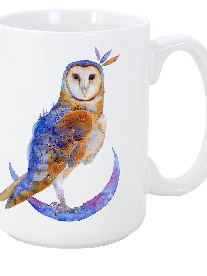 15oz Art Mug - Mystery - Barn Owl Bird for wholesale by Oladesign