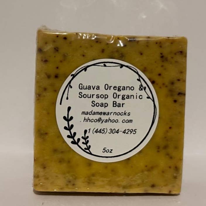 Guava Oregano & Sour-sop Organic Soap Bar for wholesale by Madame Warnocks
