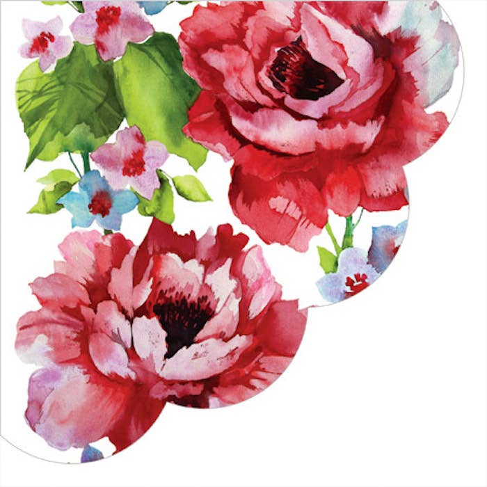European Excellency - Wholesale Disposable Napkin - Watercolor Roses Round Paper Napkins