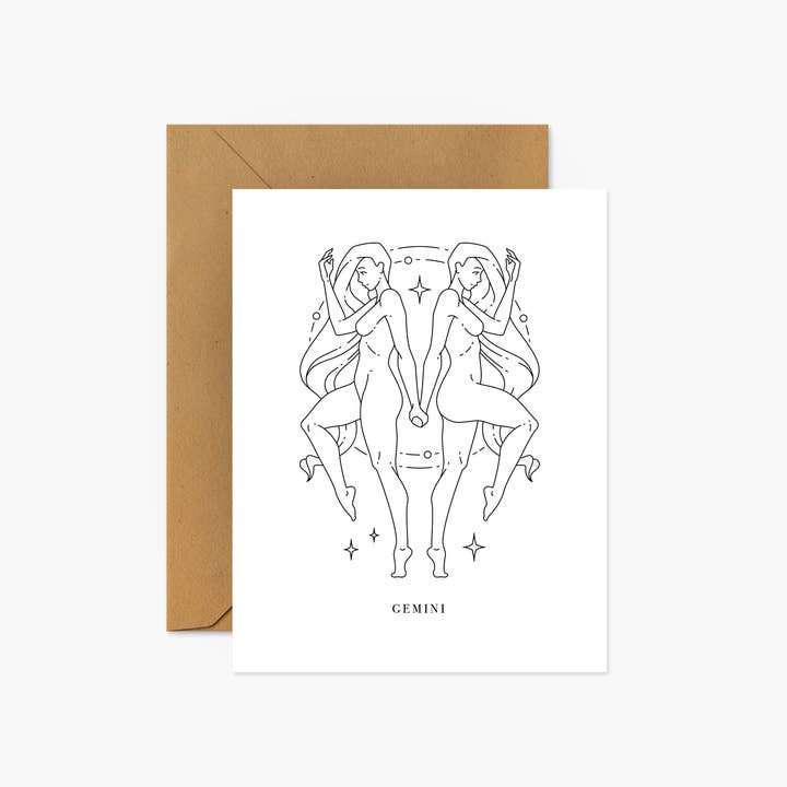 Footnotes - Vente Carte de vœux classique - Signe du zodiaque Gémeaux - Carte quotidienne2