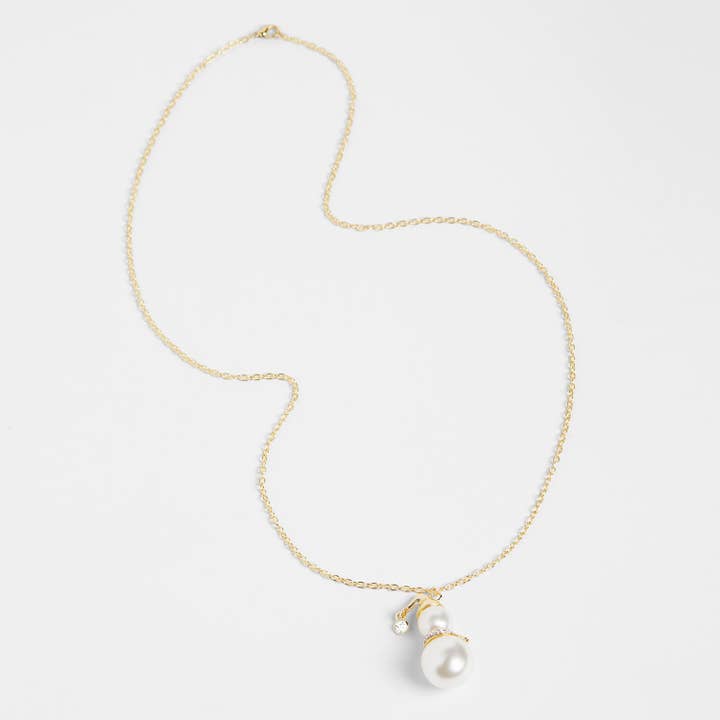 COCO + CARMEN - Wholesale Pendant/Charm Necklace - Pearl Snowman Necklace