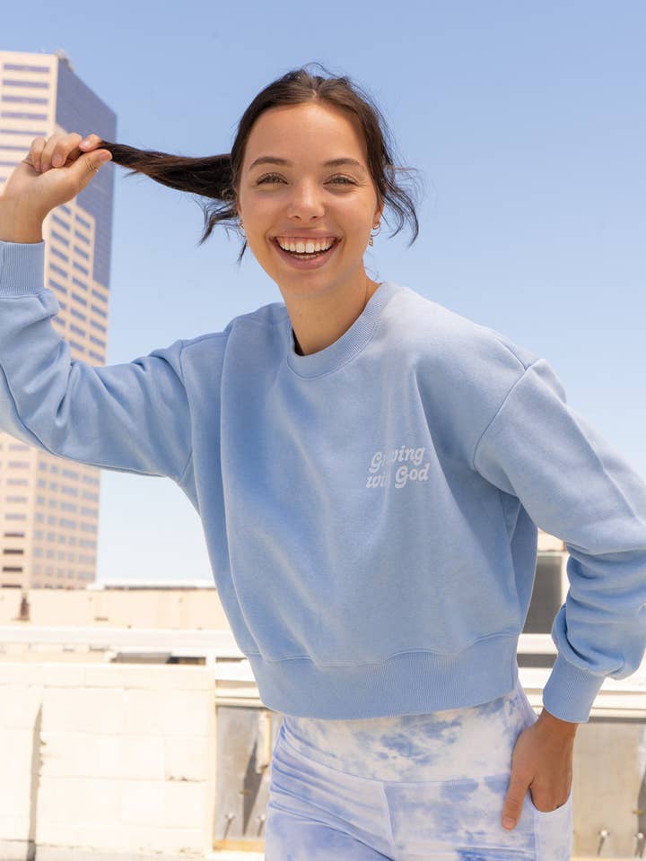 Growing With God Cropped Crewneck for wholesale by Elevated Faith