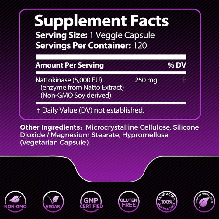 Health & Wellness Associates Inc. - Wholesale Oral Supplement/Vitamin - Liposomal Nattokinase 5000 FU – Ultra Strength – 120 Capsules1