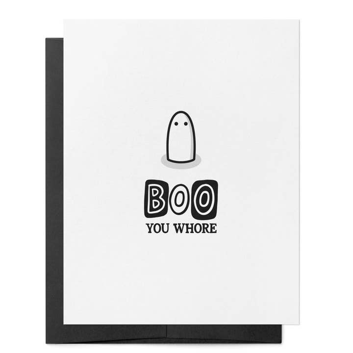 Boe Je Hoer | Spookachtig Griezelig Schattige Halloween Herfstkaart voor wholesale door That Queer Card Co