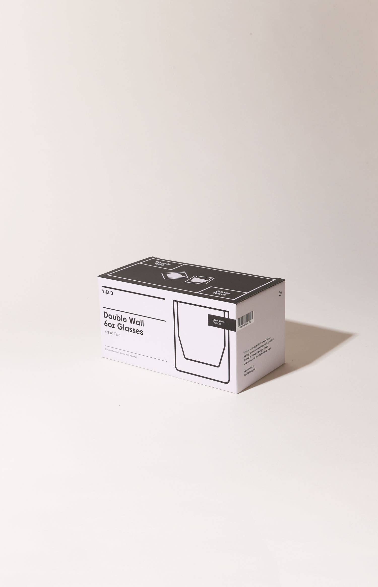 YIELD - Wholesale Drinking Glass/Cup - 6 oz Double-Wall Clear Glass Set2