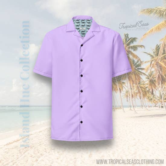 Tropical Seas Clothing - Wholesale Button Down Shirt - Men's - Labelless Deep Purple Button Down Camp Shirt1